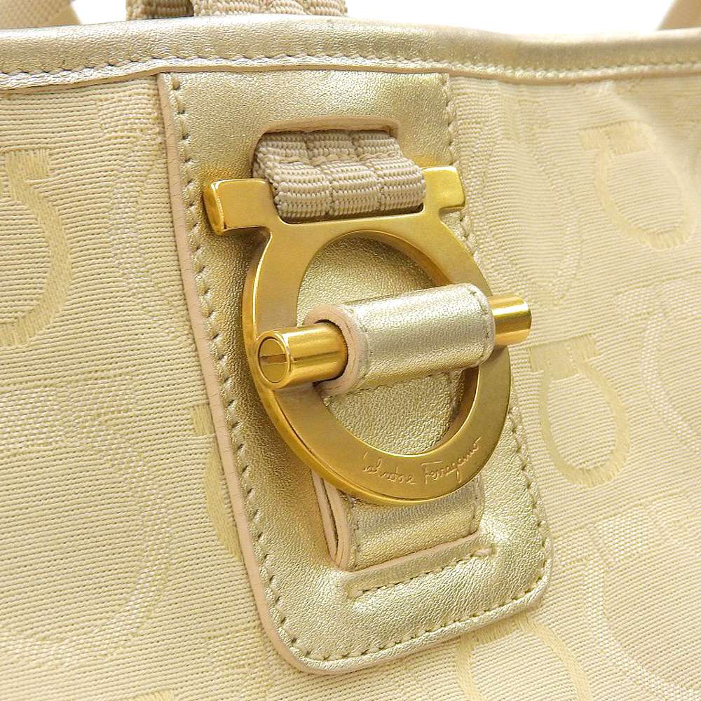 Salvatore Ferragamo Gancini Tote Bag Ivory AU215763