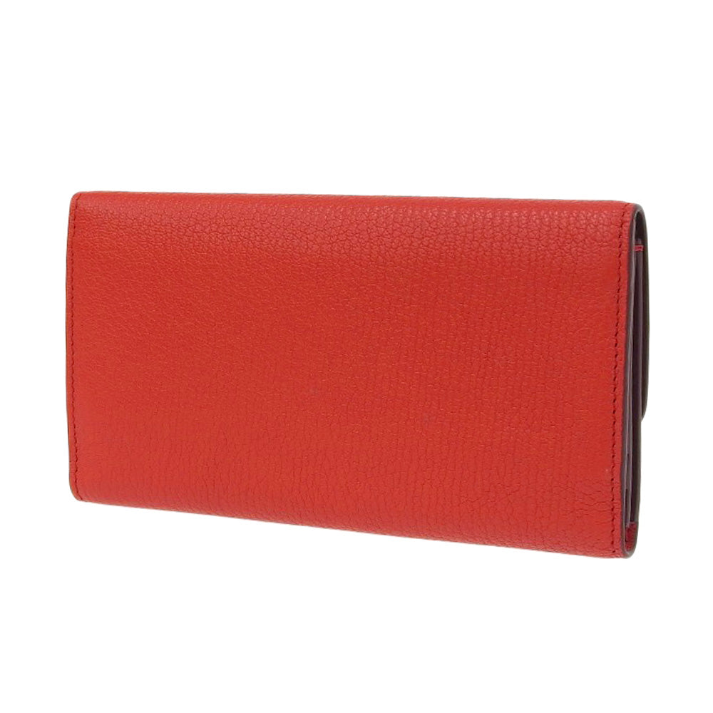 Burberry Leather D-Ring Continental Wallet Red in Excellent Condition