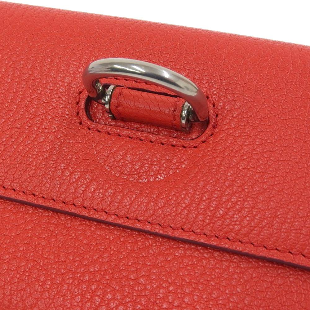 Burberry Leather D-Ring Continental Wallet Red in Excellent Condition