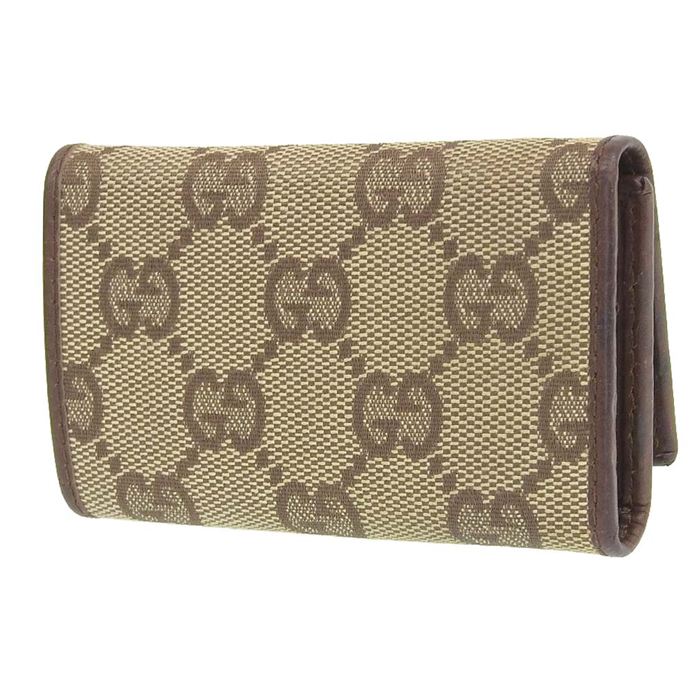 Gucci GG Canvas Key Case Brown in Very Good Condition