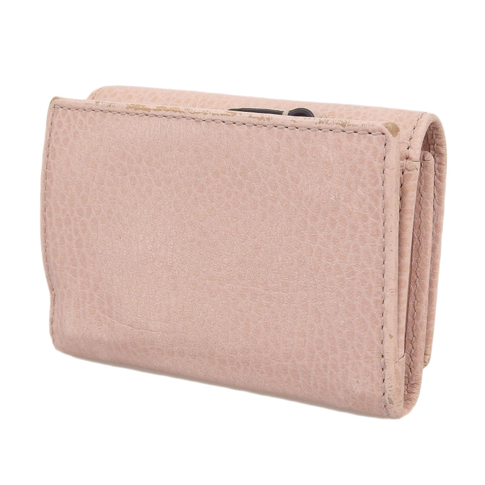 Gucci Leather L-Zip Compact Wallet Pink in Very Good Condition