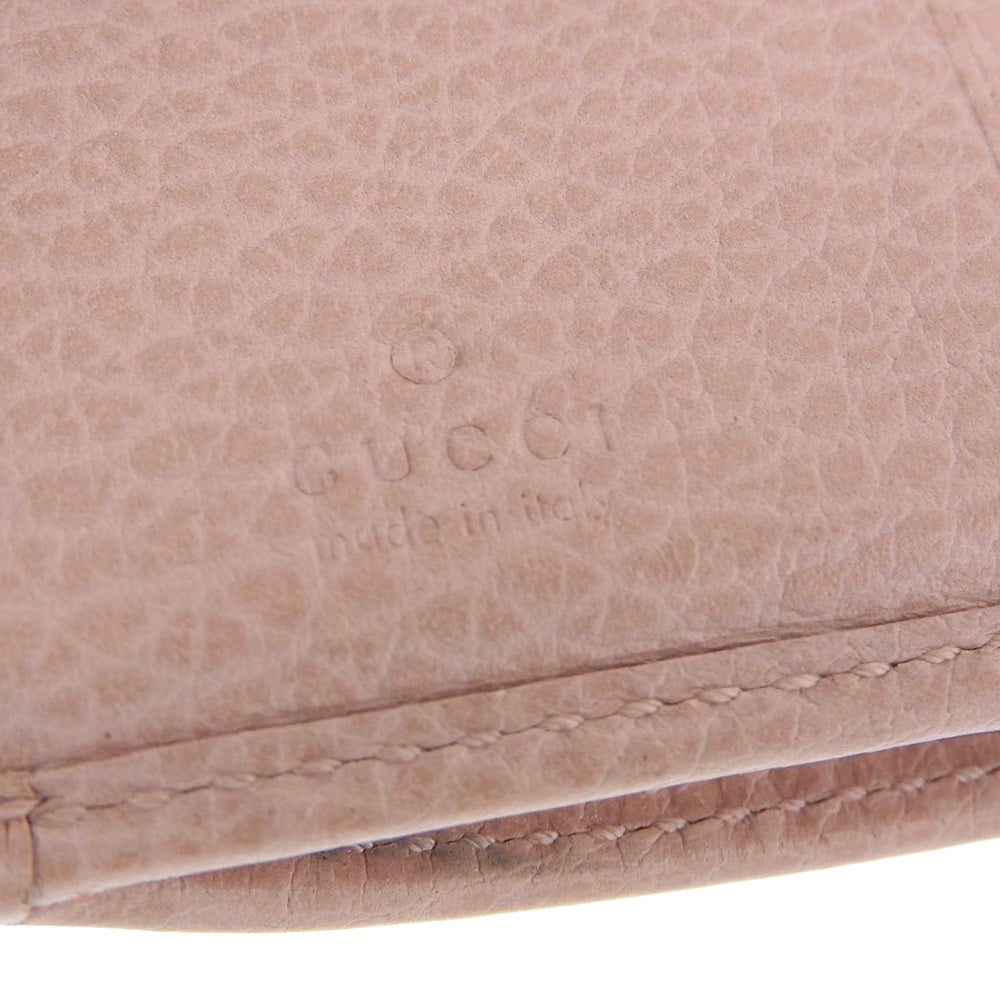 Gucci Leather L-Zip Compact Wallet Pink in Very Good Condition