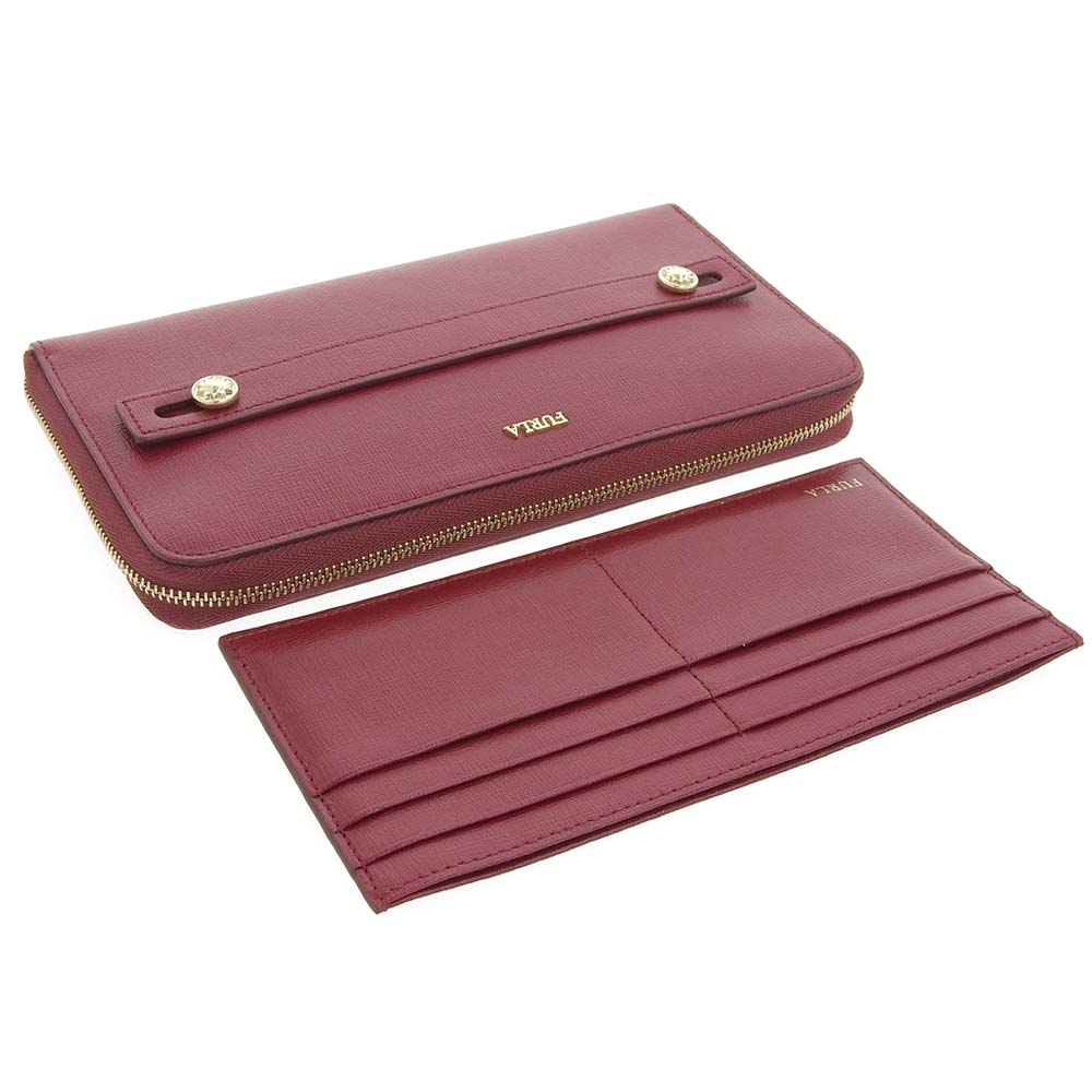 Furla Leather Clutch Bag Long Wallet