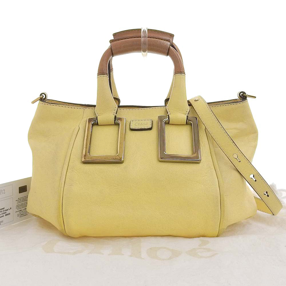 Chloe Ethel Mini 2WAY Leather Handbag Yellow in Very Good Condition