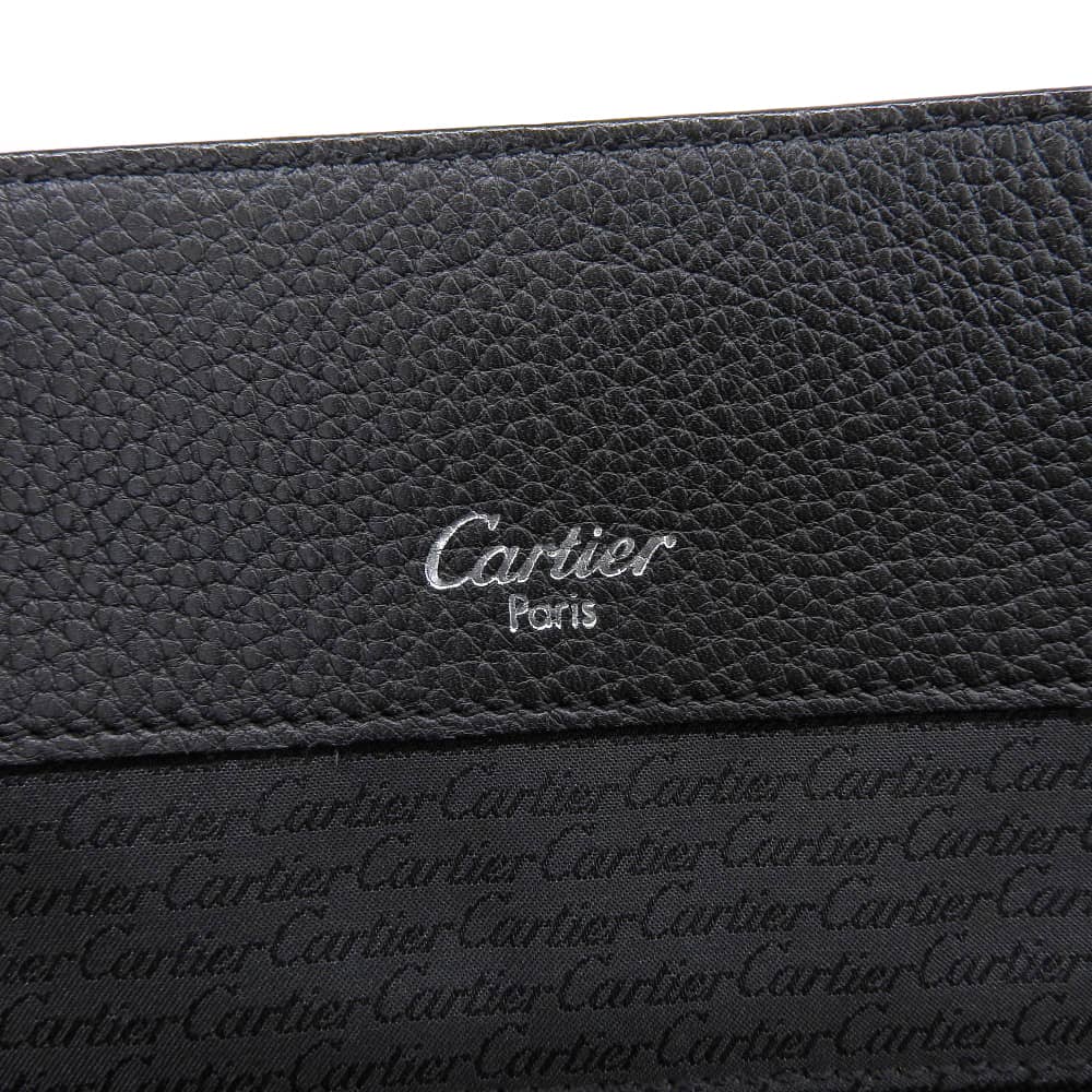 Cartier Leather Briefcase Handbag Black