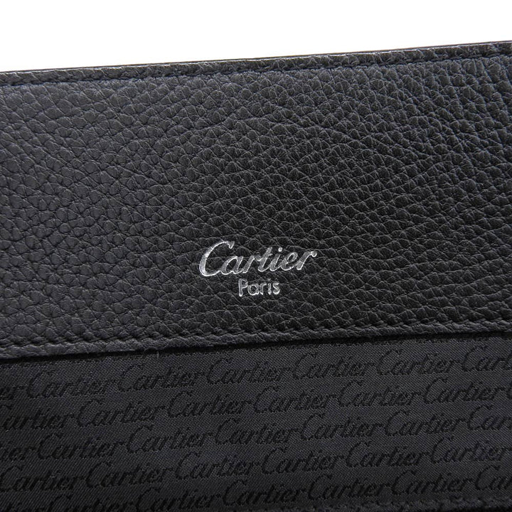 Cartier Leather Briefcase Handbag Black in Great Condition