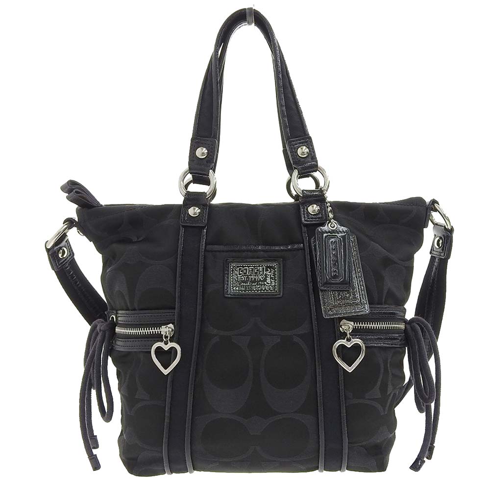 Coach Signature Poppy 2WAY Bag Black F20101