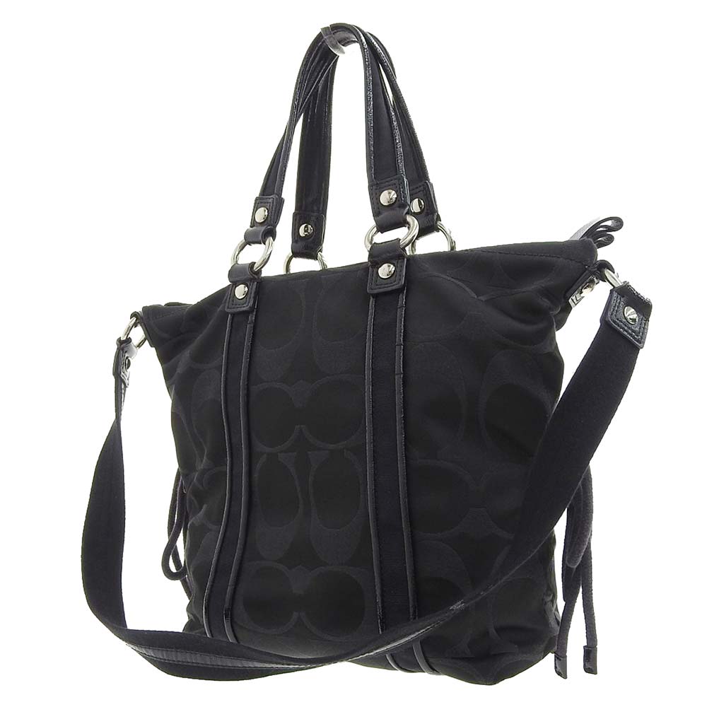 Coach Signature Poppy 2WAY Bag Black F20101