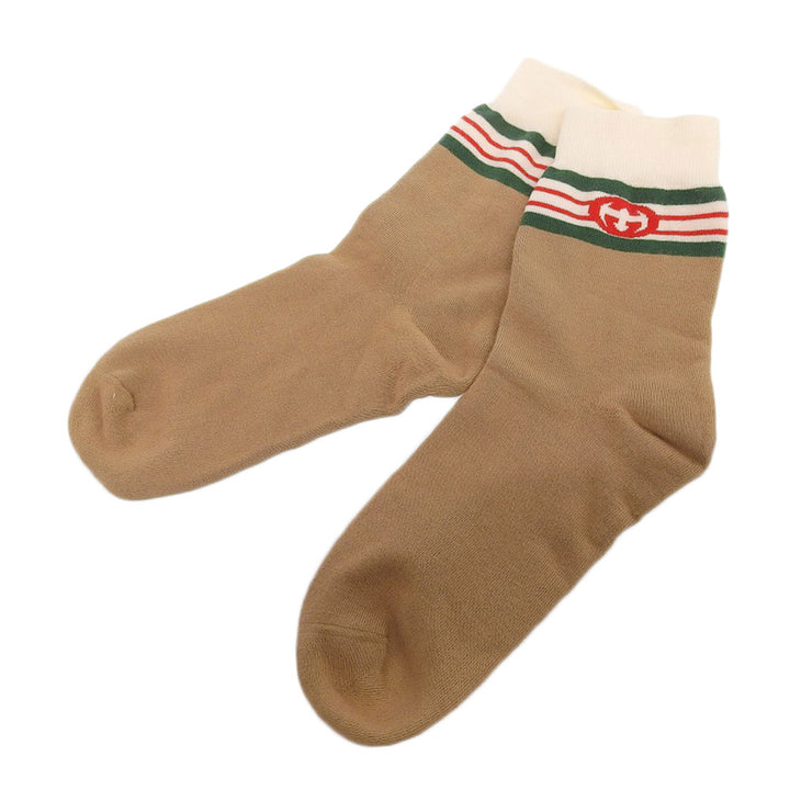 Gucci Interlocking G Logo Socks Brown White