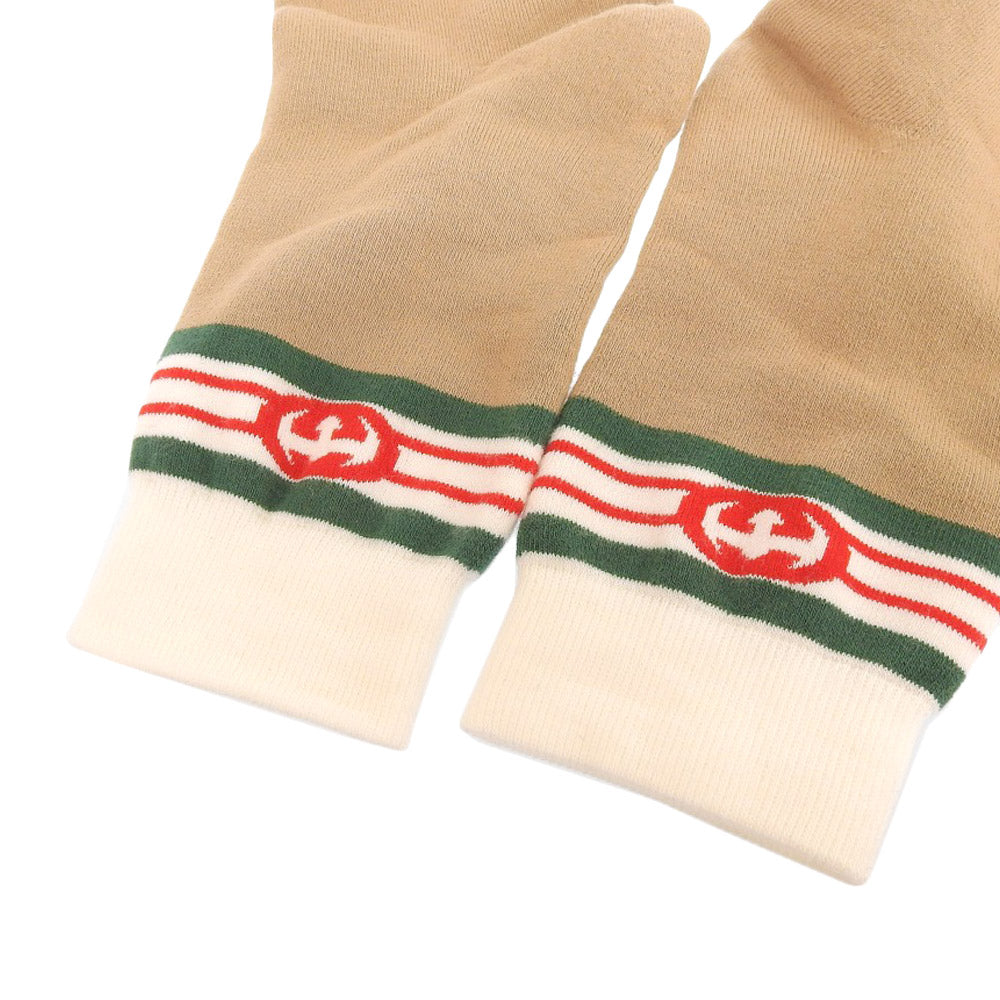 Gucci Interlocking G Logo Socks 21x18 Brown White in Great Condition