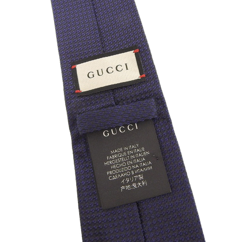 Gucci Silk Narrow Tie with Bee Design in Excellent Condition