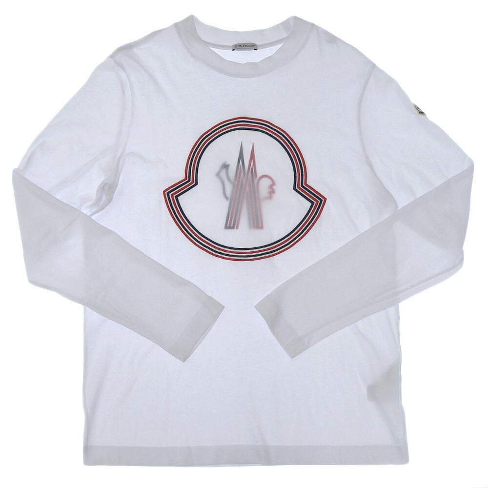 Moncler Logo Long T-Shirt Cotton White in Great Condition