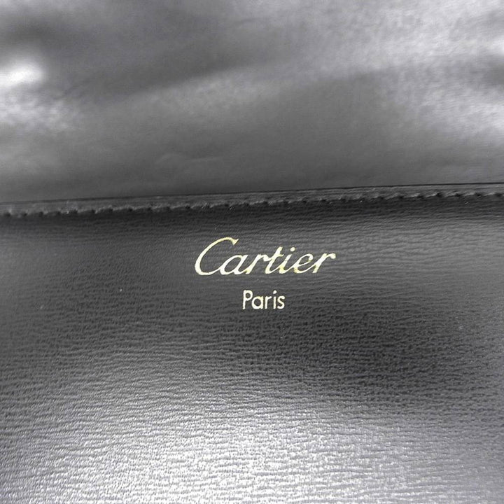 Cartier Tradition Leather Briefcase Black in Very Good Condition