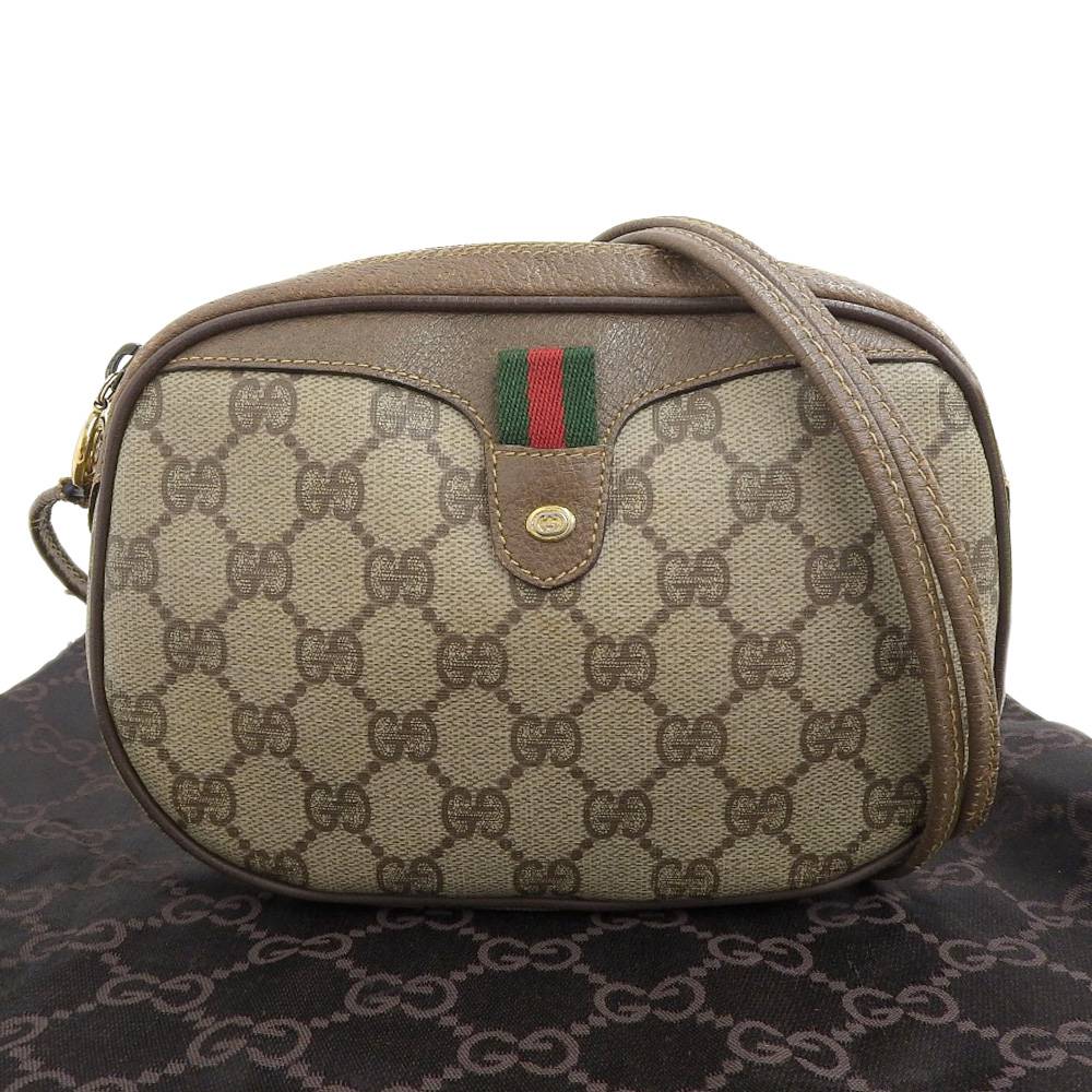 Gucci GG Plus Shoulder Bag Crossbody Brown in Good Condition