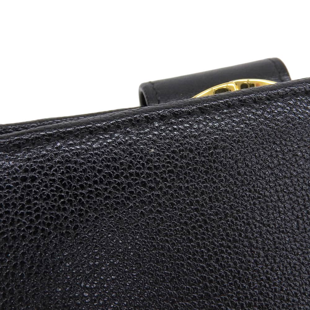 Bvlgari Leather Bvlgari Bvlgari Short Wallet Black in Very Good Condition