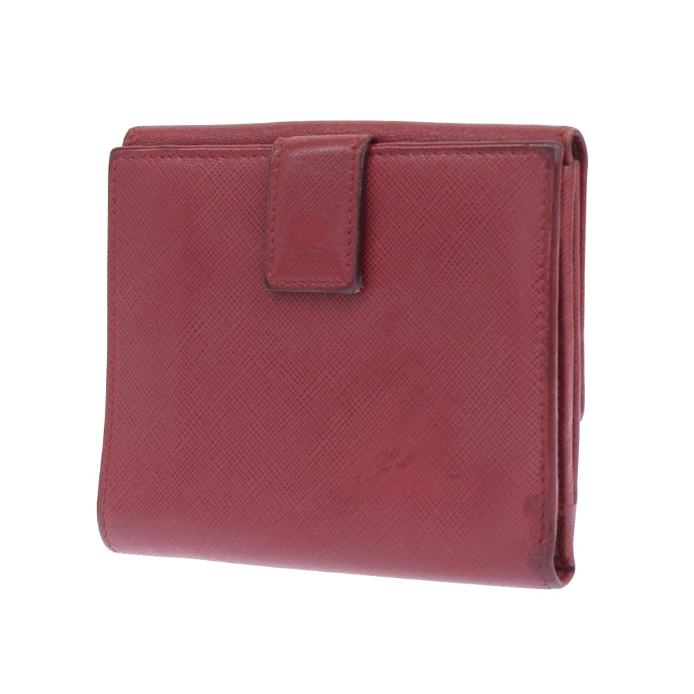 Salvatore Ferragamo Gancini Leather Bifold Wallet Red in Very Good Condition