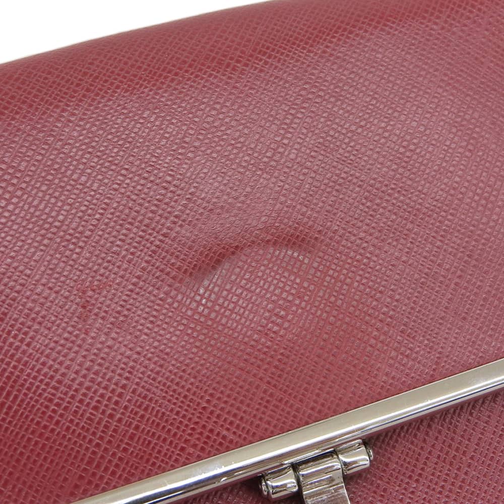 Salvatore Ferragamo Gancini Leather Bifold Wallet Red in Very Good Condition