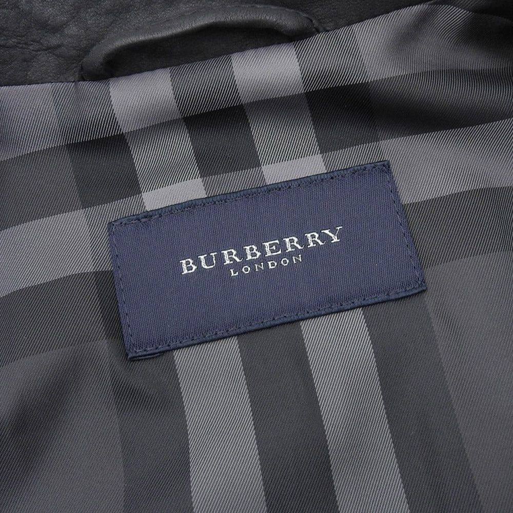 Burberry London Leather Jacket Black Check