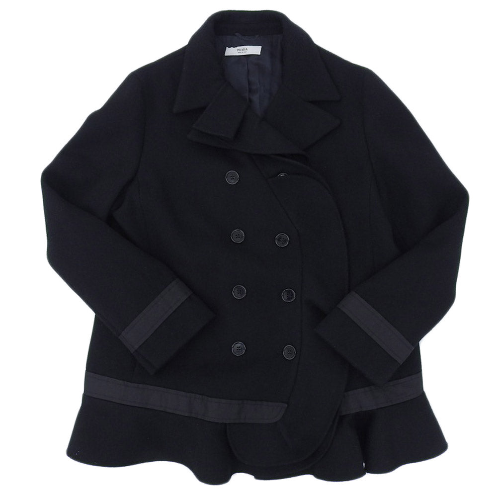 Prada Wool P Coat Jacket Black