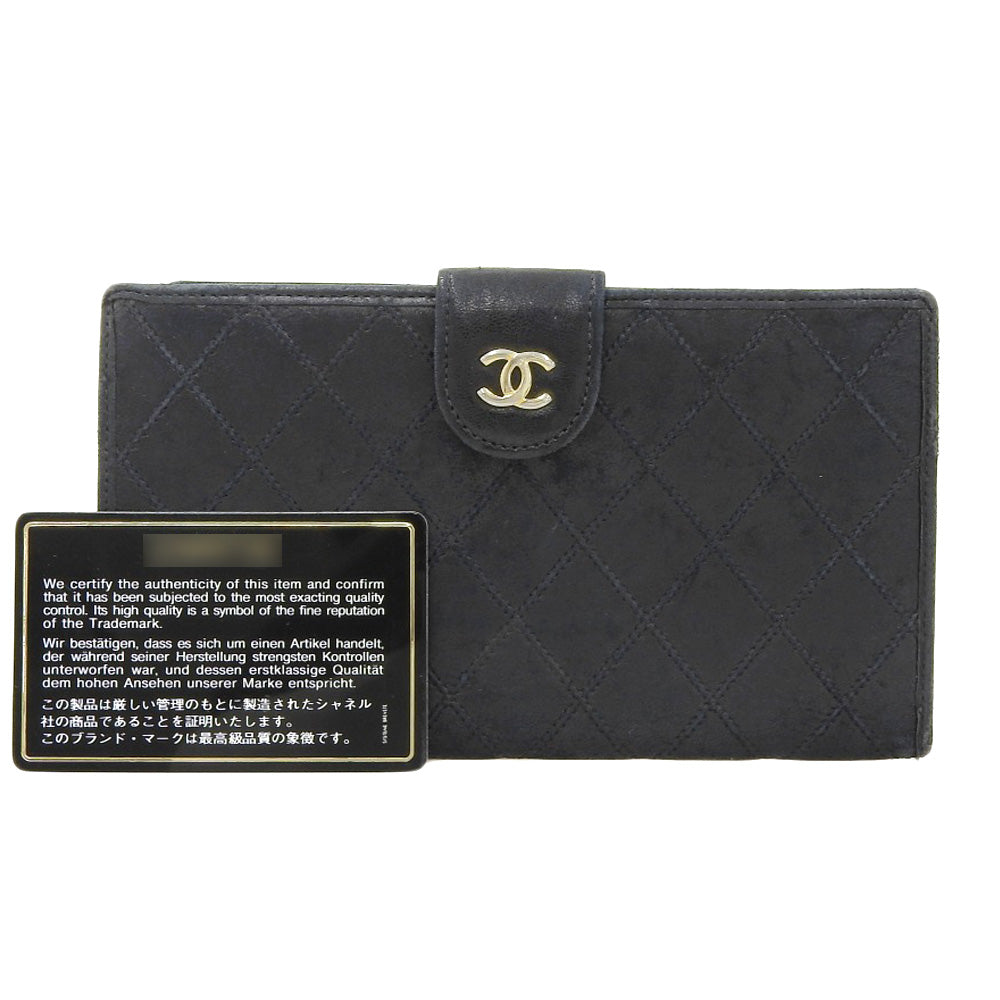 Chanel Leather Long Wallet with Clasp in Good Condition