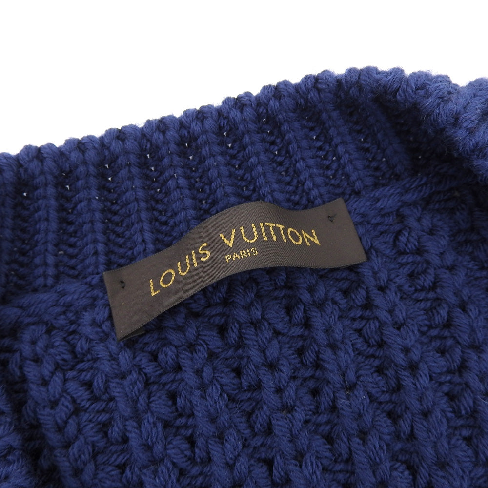 Louis Vuitton Wool V-Neck Sweater Navy S in Excellent Condition