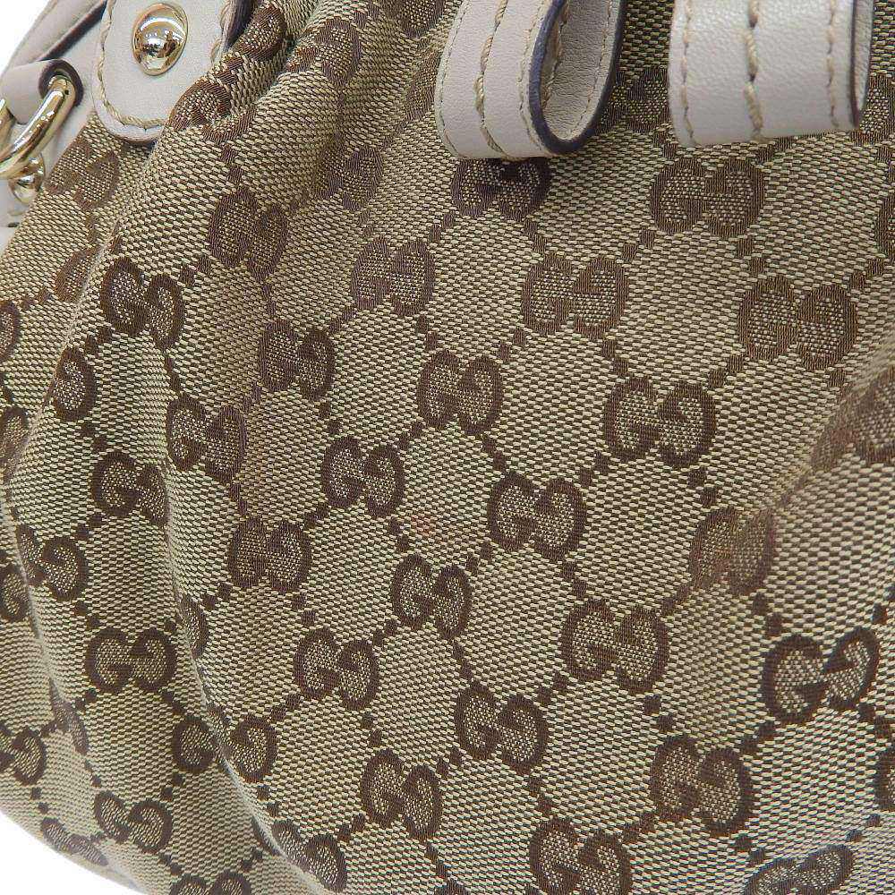 Gucci GG Canvas Leather Handbag Tote 223974