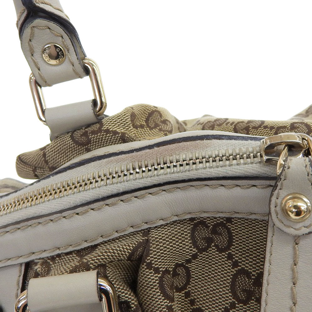 Gucci GG Canvas Leather Handbag Tote 223974