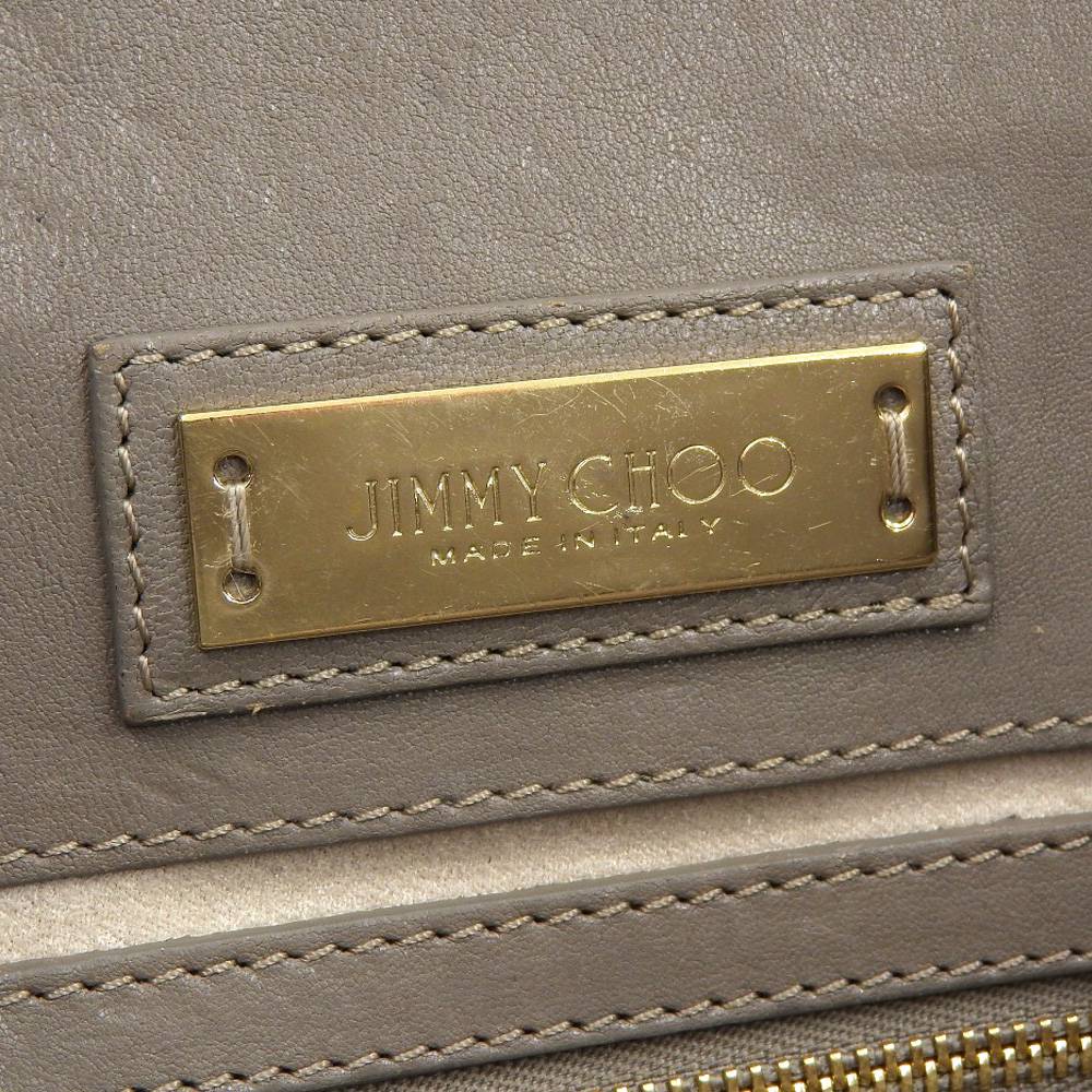 Jimmy Choo Riley Small 2WAY Leather Bag Greige