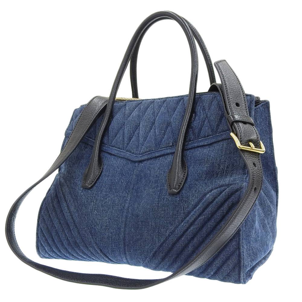 Miu Miu Denim Biker 2-Way Handbag RN1031 in Very Good Condition