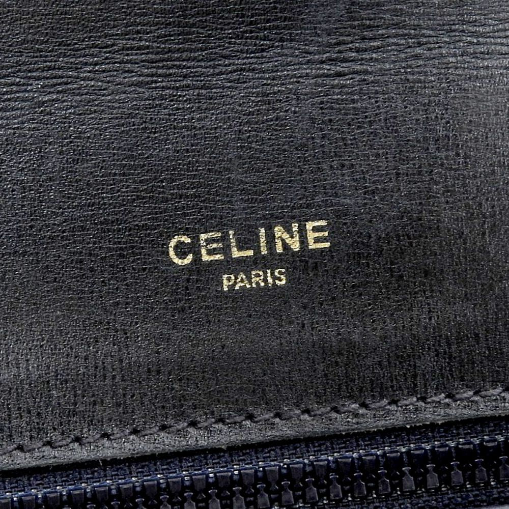 Celine Vintage Macadam Triomphe Clutch Bag Gray Black