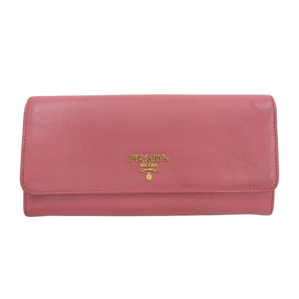 Prada Saffiano Leather Long Wallet 1MH132 in Very Good Condition