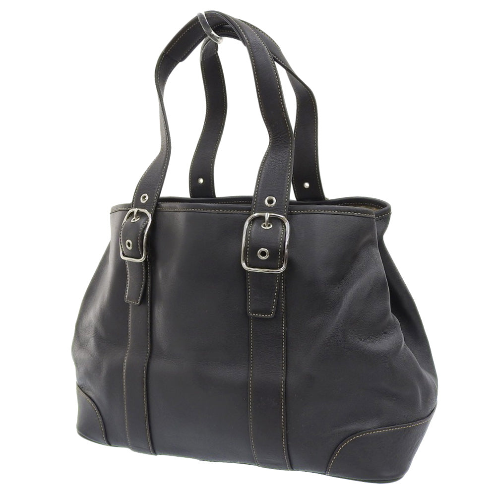 Coach Leather Tote Handbag Black 7582