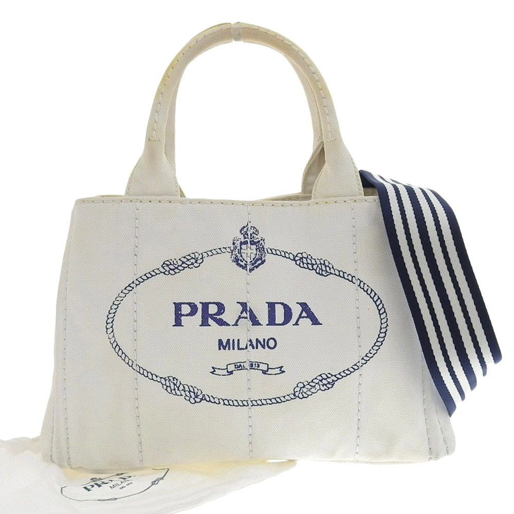 Prada Canvas Canapa Tote Bag 1BG439 in Very Good Condition