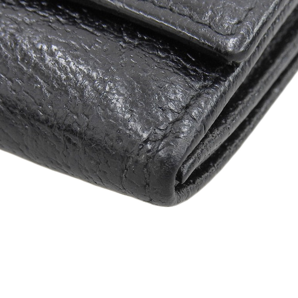 Gucci Leather Long Wallet with Clasp Black in Very Good Condition