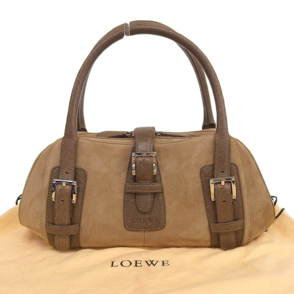 Loewe Suede Ostrich Senda Handbag in Great Condition