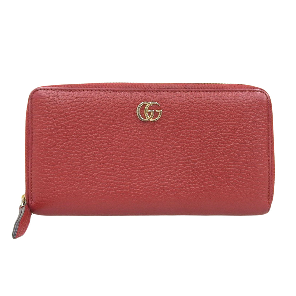 Gucci GG Marmont Leather Long Wallet Red