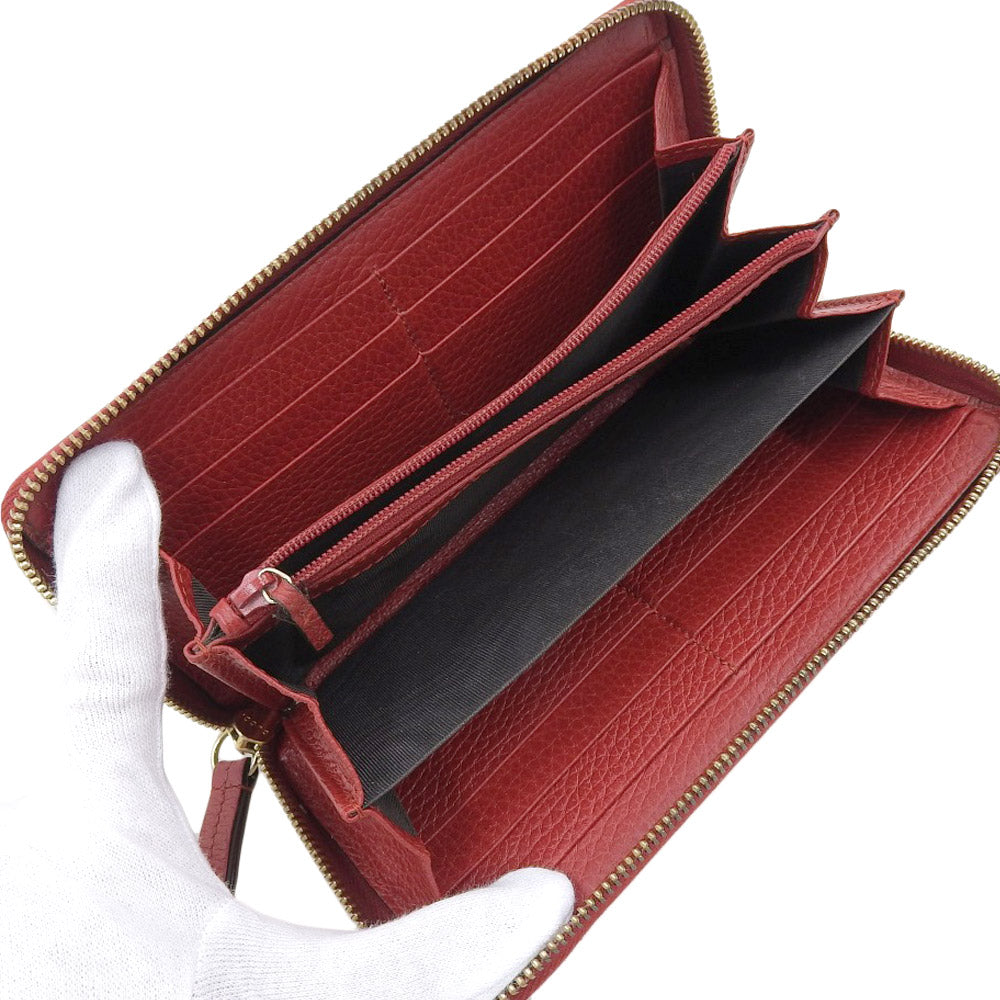 Gucci GG Marmont Leather Long Wallet Red in Very Good Condition