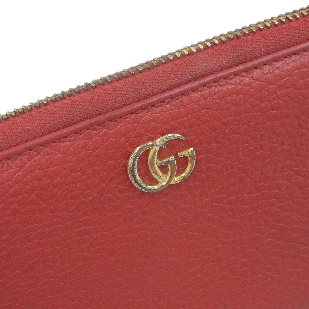 Gucci GG Marmont Leather Long Wallet Red in Very Good Condition