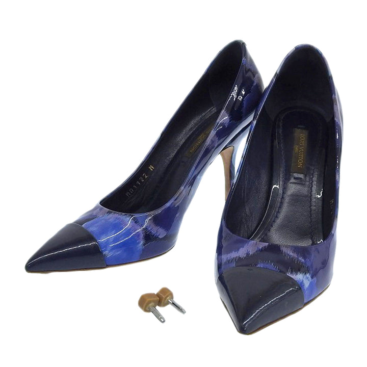 Louis Vuitton Navy Floral High Heel Pumps