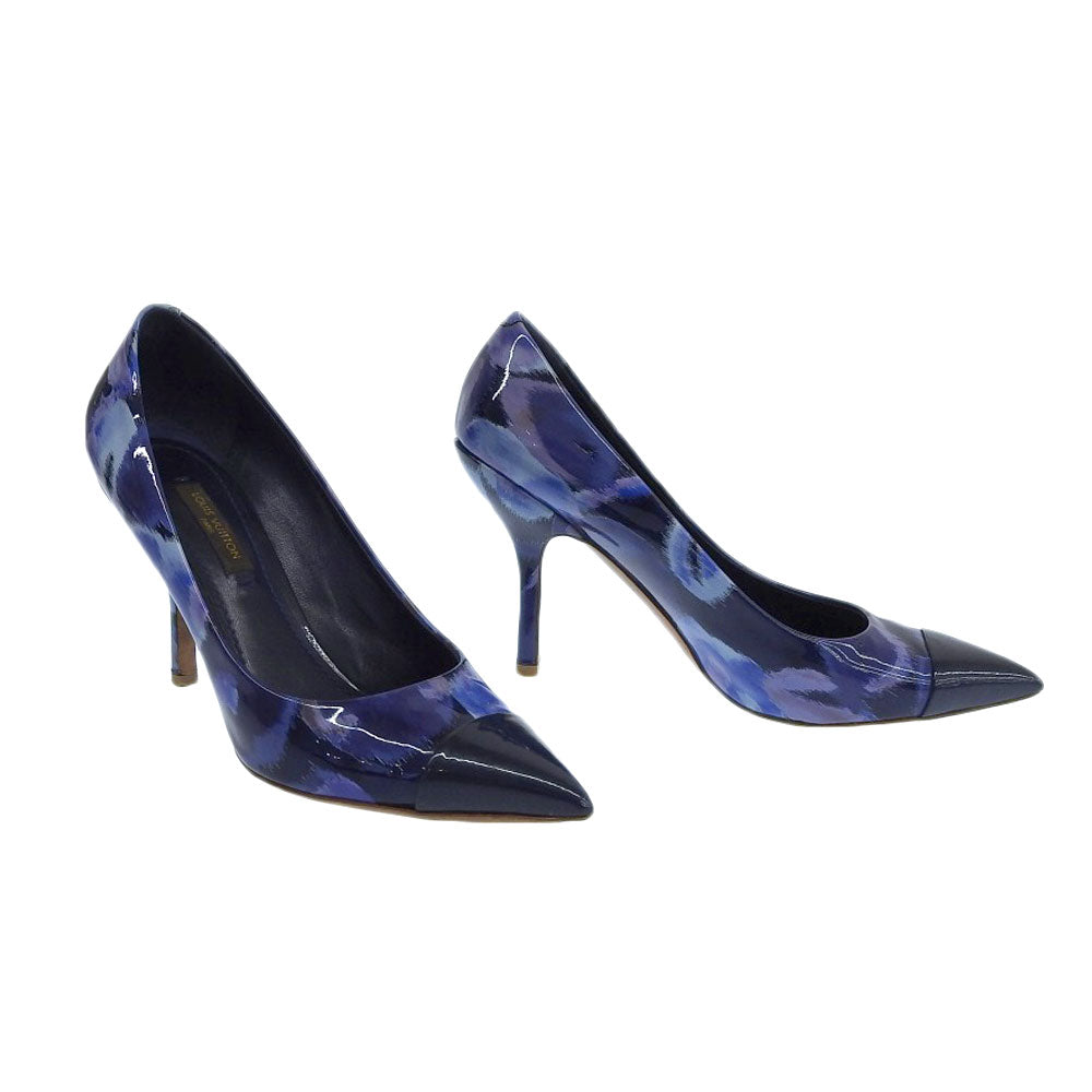 Louis Vuitton Navy Floral High Heel Pumps