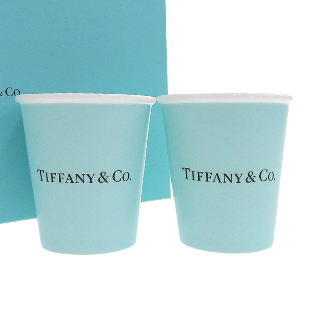 Tiffany & Co Bone China Coffee Paper Cup Set in Excellent Condition