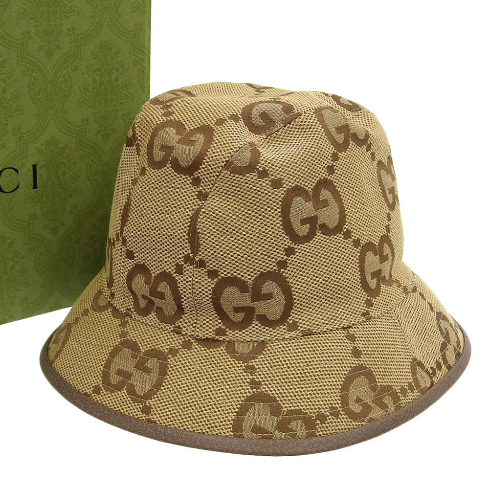 Gucci Jumbo GG Canvas Bucket Hat Unisex in Excellent Condition