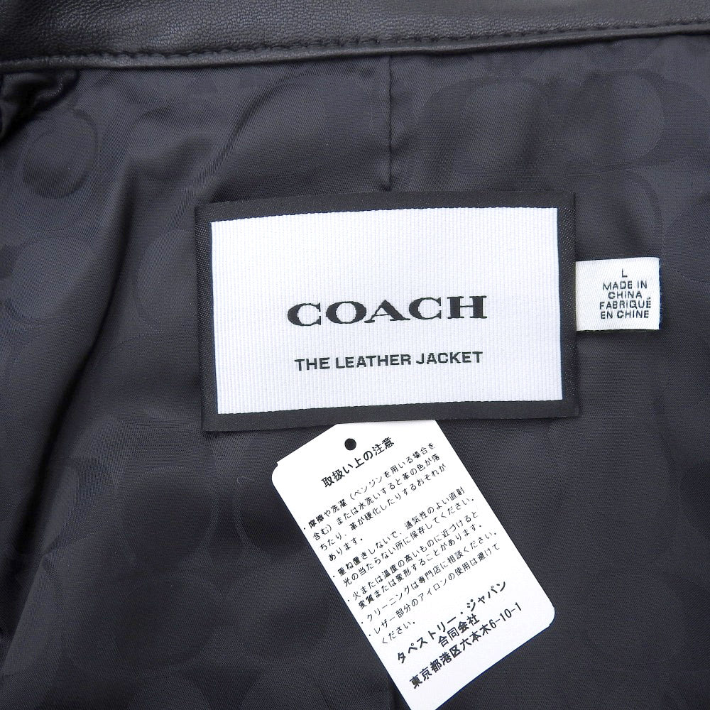 Coach Lamb Leather Jacket Black L Men