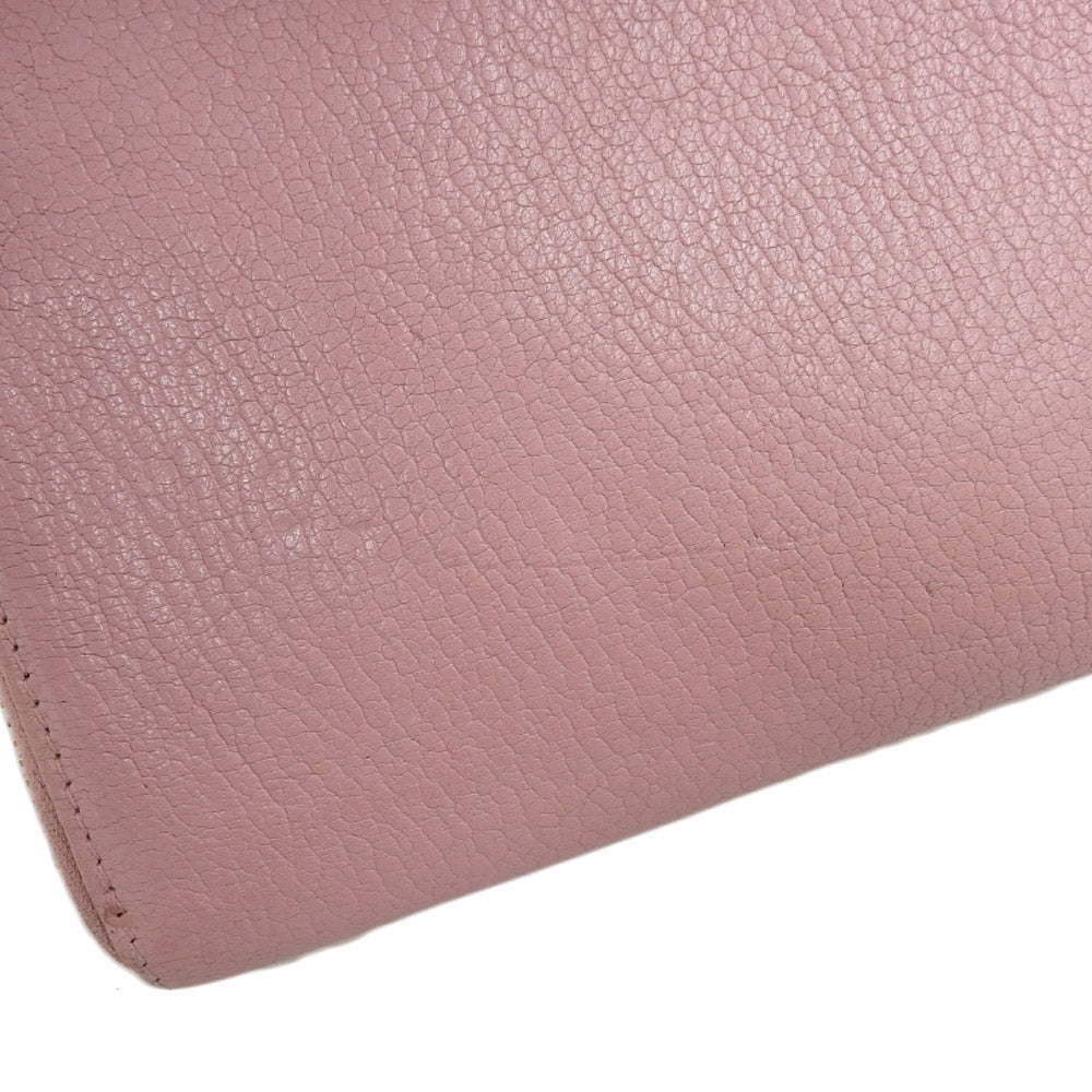 Miu Miu Leather Zip-Around Long Wallet Pink