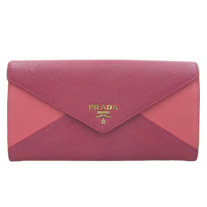 Prada Saffiano Bicolor Letter Wallet 1MH037