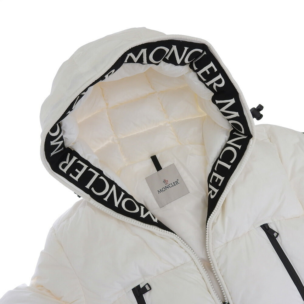 Moncler Down Jacket White Nylon Feather Men's