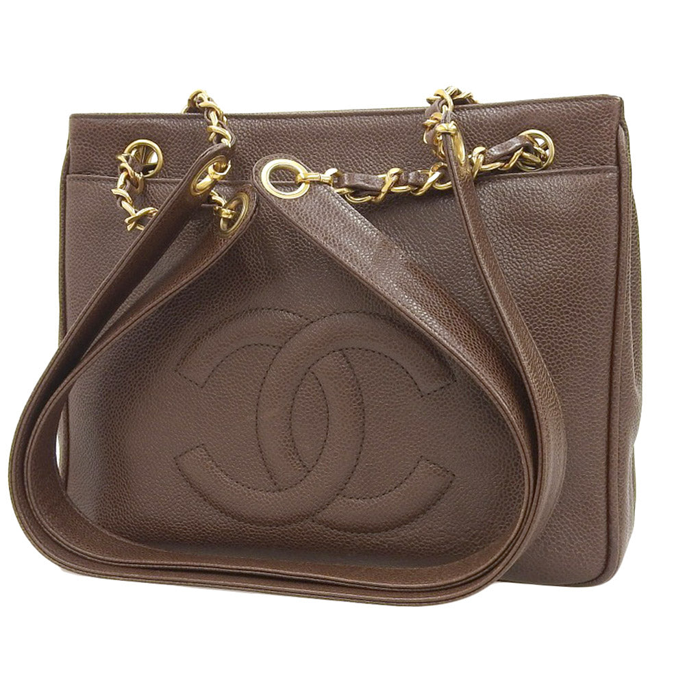 Chanel Caviar Chain Shoulder Bag Vintage Brown