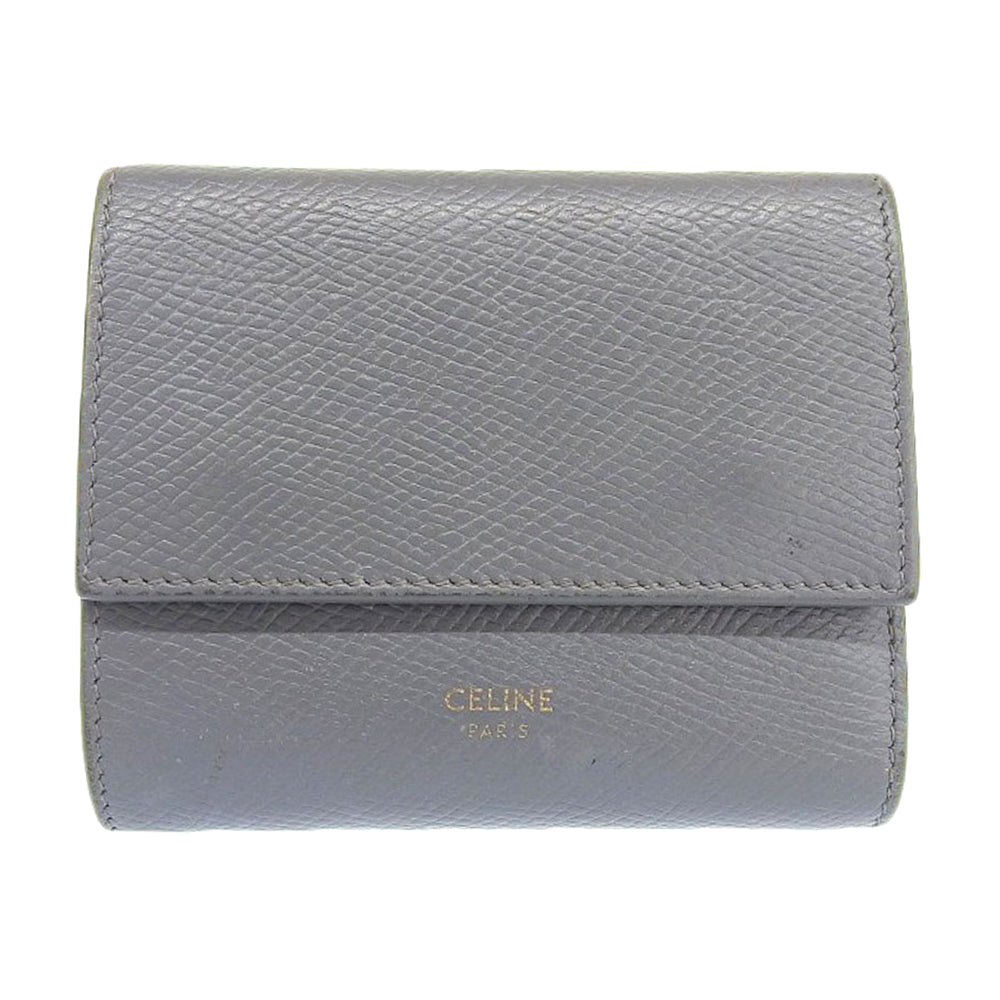 Celine Small Trifold Compact Wallet Gray in Very Good Condition