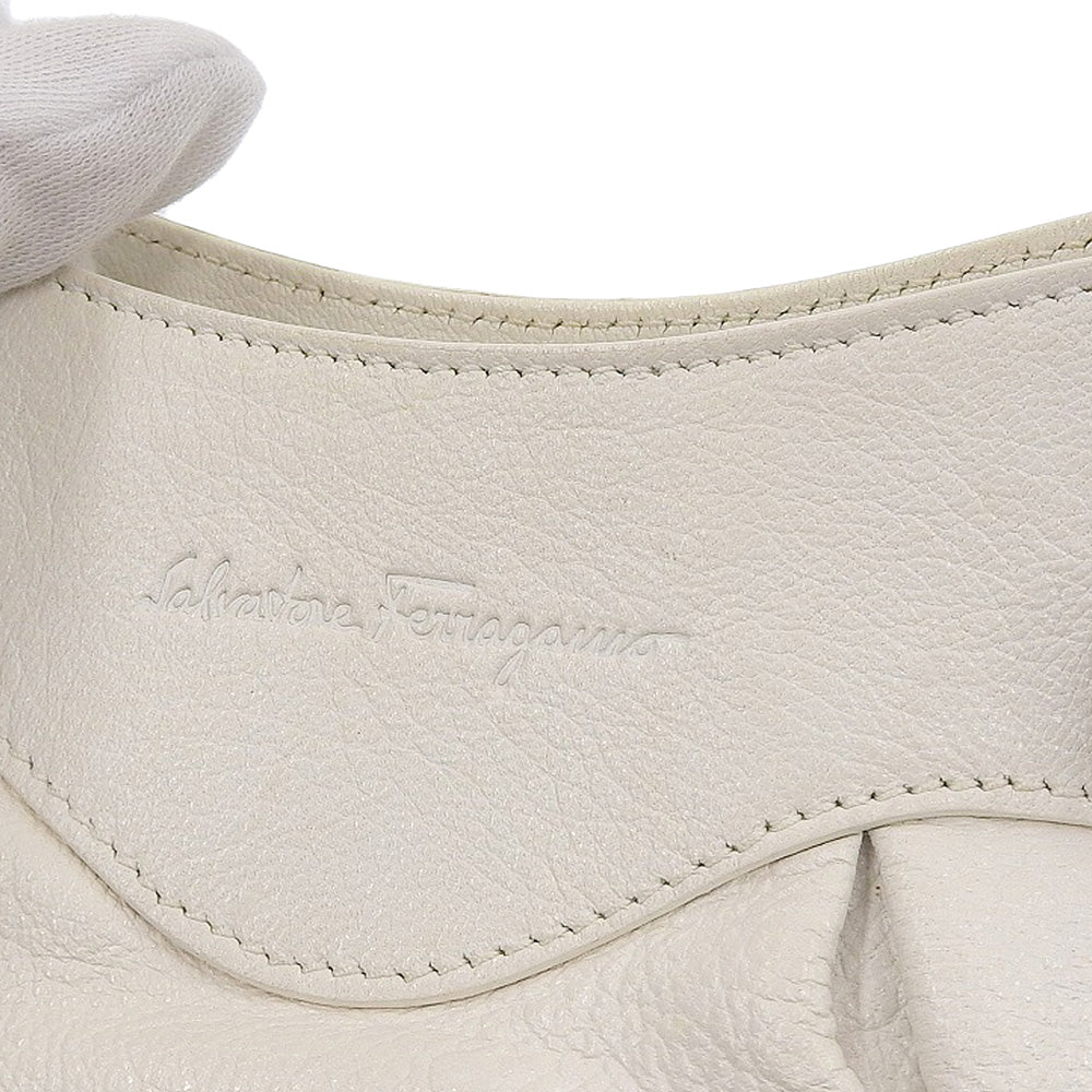 Salvatore Ferragamo Leather One Shoulder Bag White