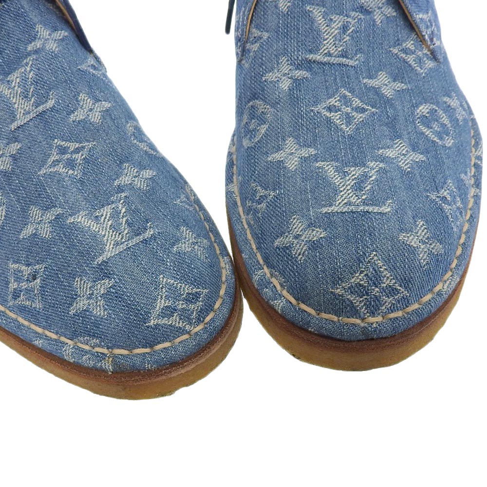 Louis Vuitton Monogram Denim Chukka Boots Size 8 1A46FV in Great Condition